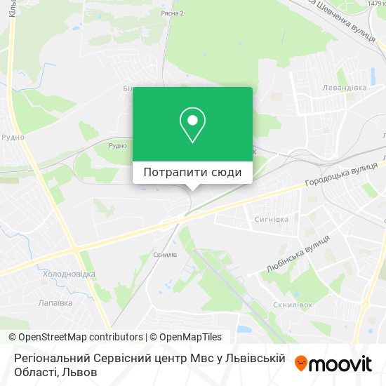 Карта Регіональний Сервісний центр Мвс у Львівській Області