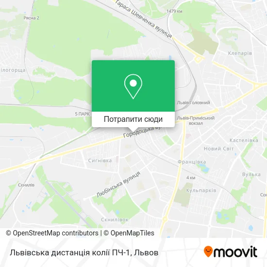 Карта Львівська дистанція колії ПЧ-1