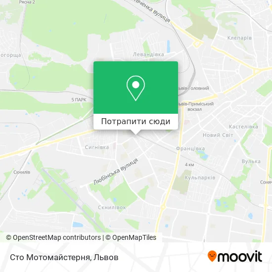Карта Сто Мотомайстерня