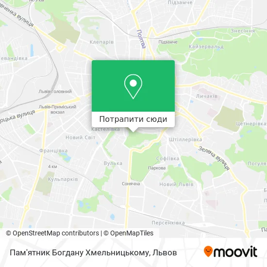 Карта Пам'ятник Богдану Хмельницькому