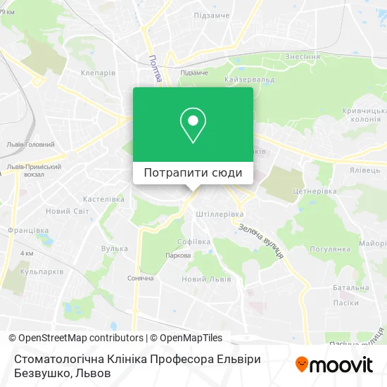 Карта Стоматологічна Клініка Професора Ельвіри Безвушко