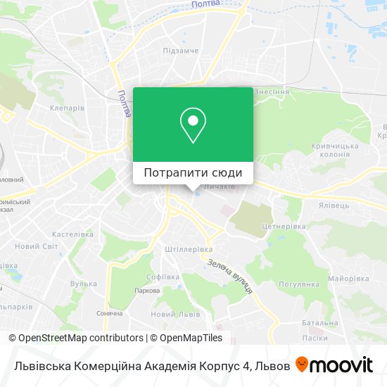 Карта Львівська Комерційна Академія Корпус 4