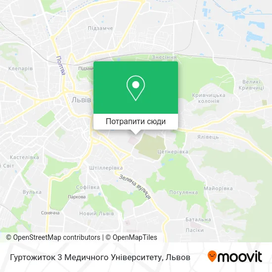 Карта Гуртожиток 3 Медичного Університету