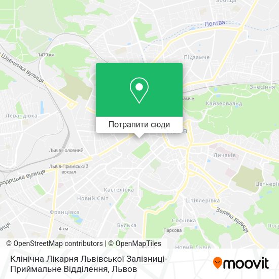 Карта Клінічна Лікарня Львівської Залізниці-Приймальне Відділення