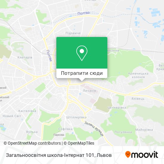 Карта Загальноосвітня школа-Інтернат 101