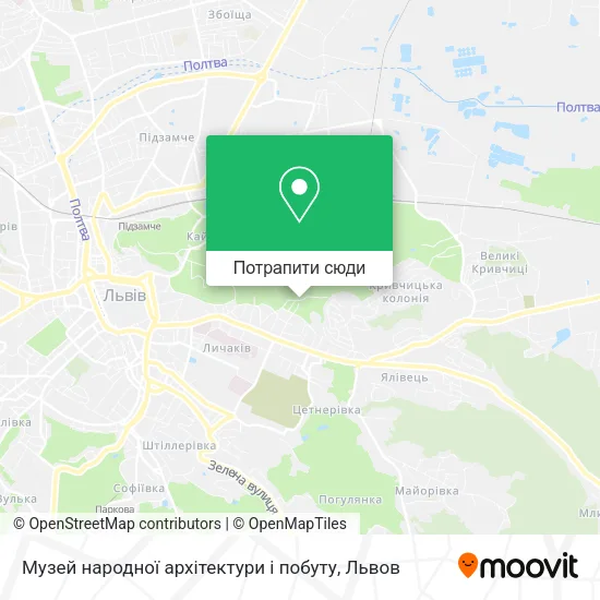 Карта Музей народної архітектури і побуту