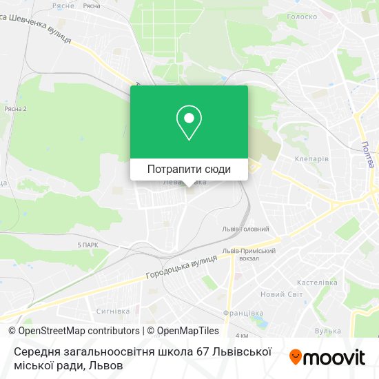 Карта Середня загальноосвітня школа 67 Львівської міської ради