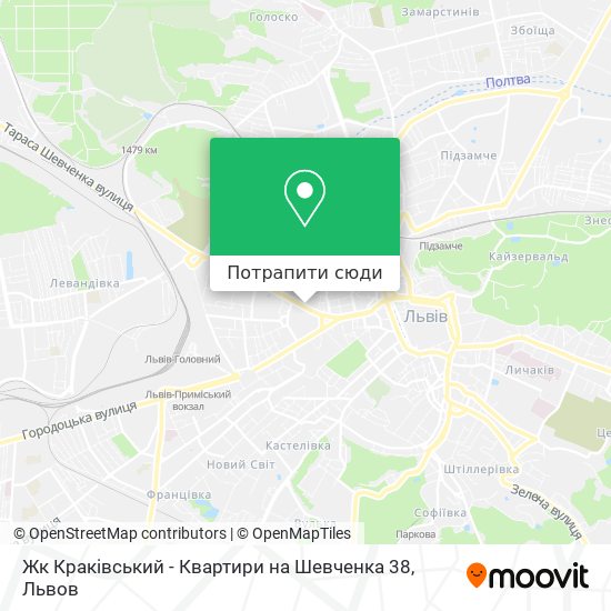 Карта Жк Краківський - Квартири на Шевченка 38