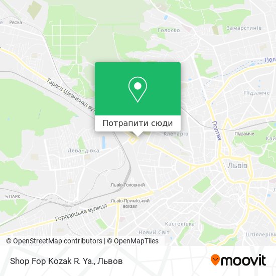 Карта Shop Fop Kozak R. Ya.