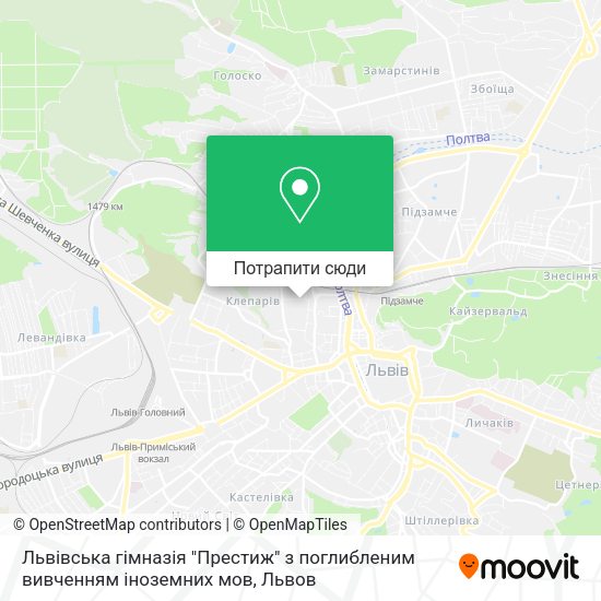 Карта Львівська гімназія "Престиж" з поглибленим вивченням іноземних мов