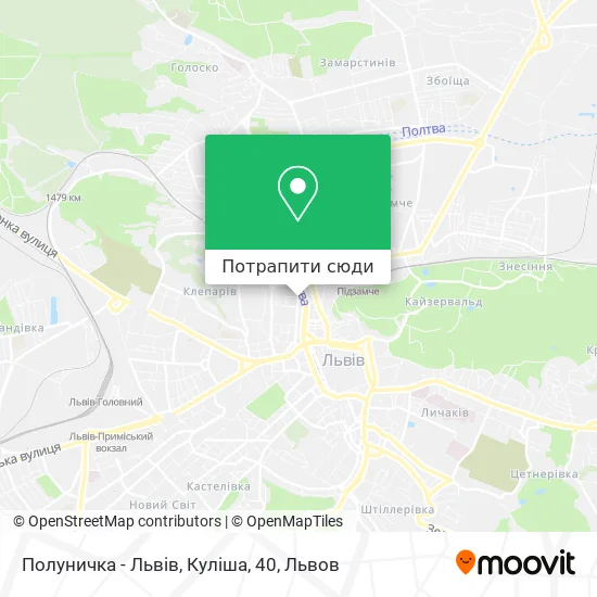 Карта Полуничка - Львів, Куліша, 40