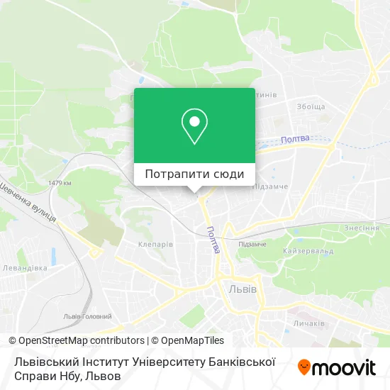 Карта Львівський Інститут Університету Банківської Справи Нбу