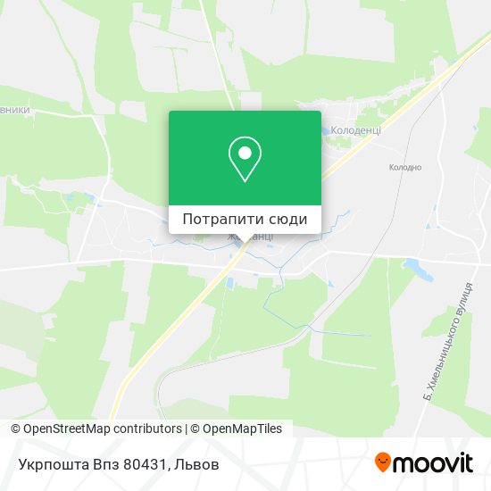 Карта Укрпошта Впз 80431