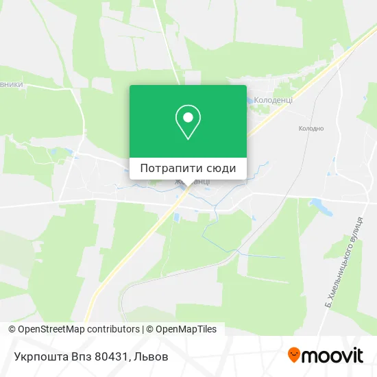 Карта Укрпошта Впз 80431