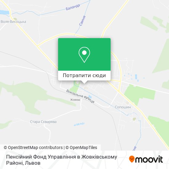 Карта Пенсійний Фонд Управління в Жовківському Районі