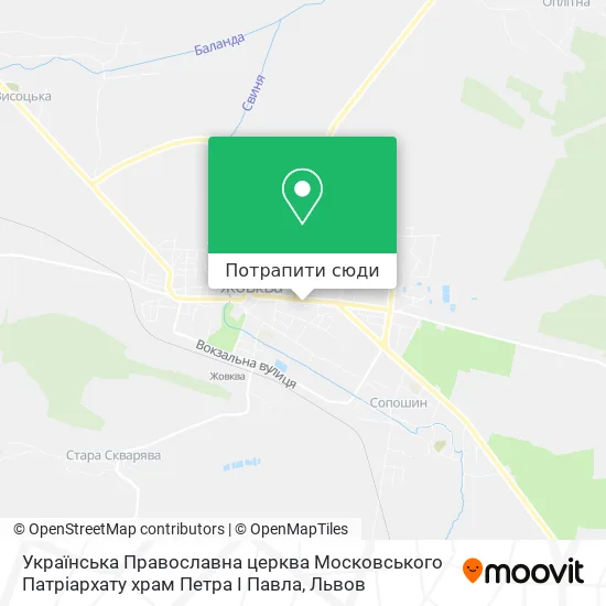 Карта Українська Православна церква Московського Патріархату храм Петра І Павла
