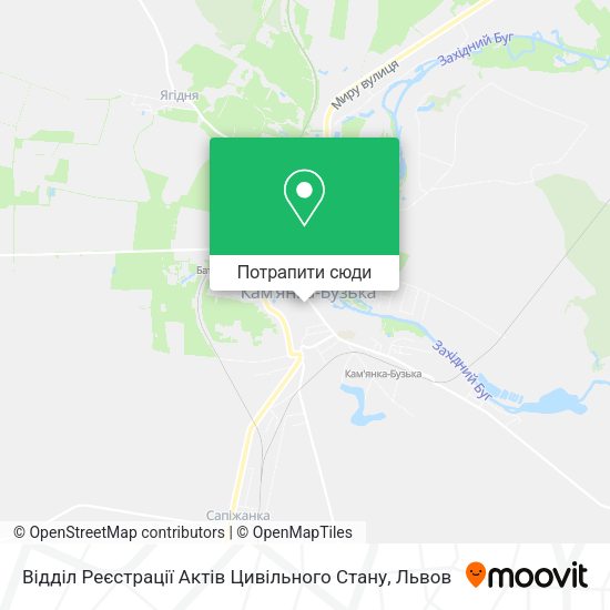 Карта Відділ Реєстрації Актів Цивільного Стану