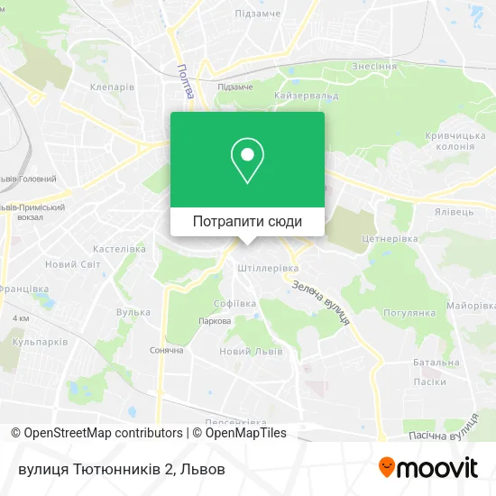 Карта вулиця Тютюнників 2