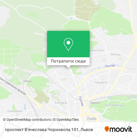 Карта проспект В'ячеслава Чорновола 101