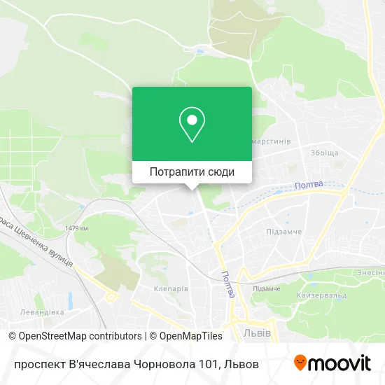 Карта проспект В'ячеслава Чорновола 101