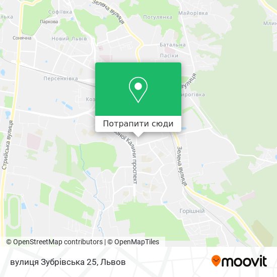 Карта вулиця Зубрівська 25