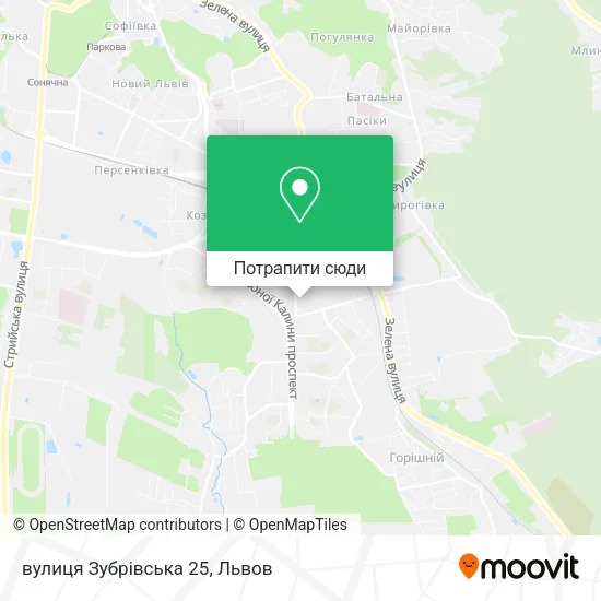 Карта вулиця Зубрівська 25