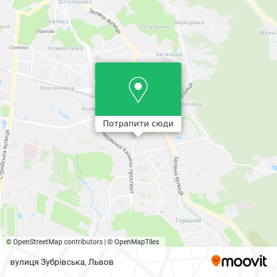 Карта вулиця Зубрівська