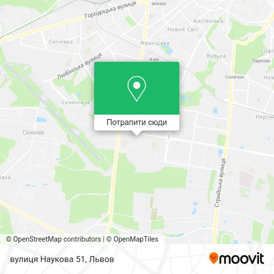 Карта вулиця Наукова 51