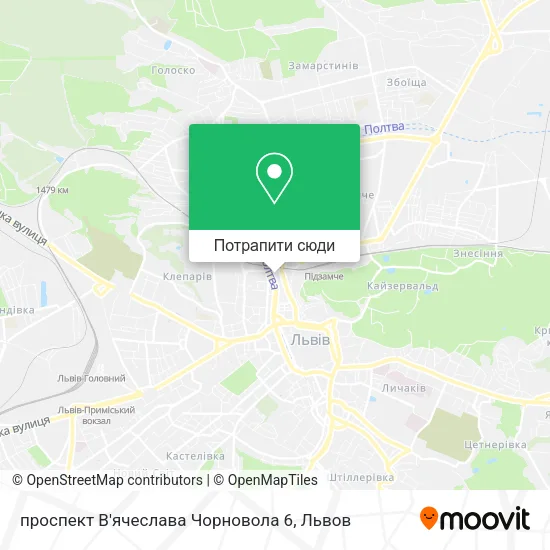 Карта проспект В'ячеслава Чорновола 6