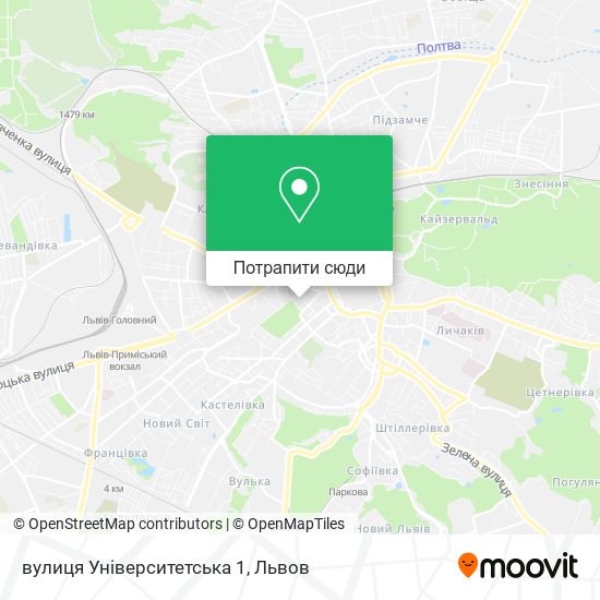 Карта вулиця Університетська 1