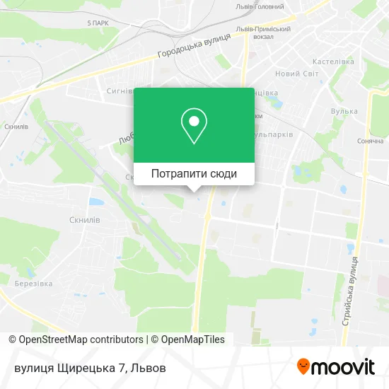 Карта вулиця Щирецька 7