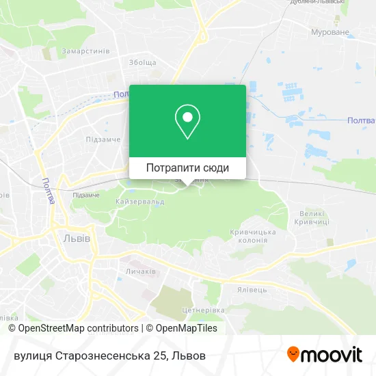 Карта вулиця Старознесенська 25