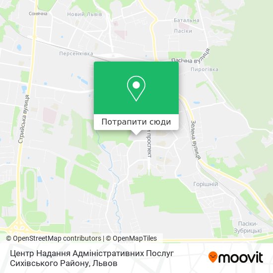 Карта Центр Надання Адміністративних Послуг Сихівського Району