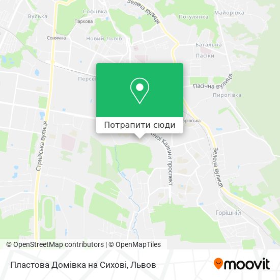 Карта Пластова Домівка на Сихові