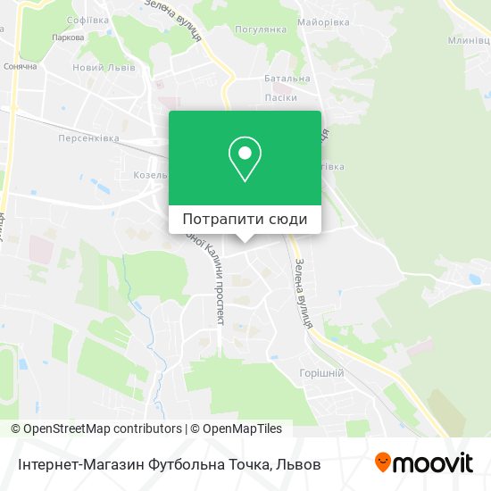 Карта Інтернет-Магазин Футбольна Точка