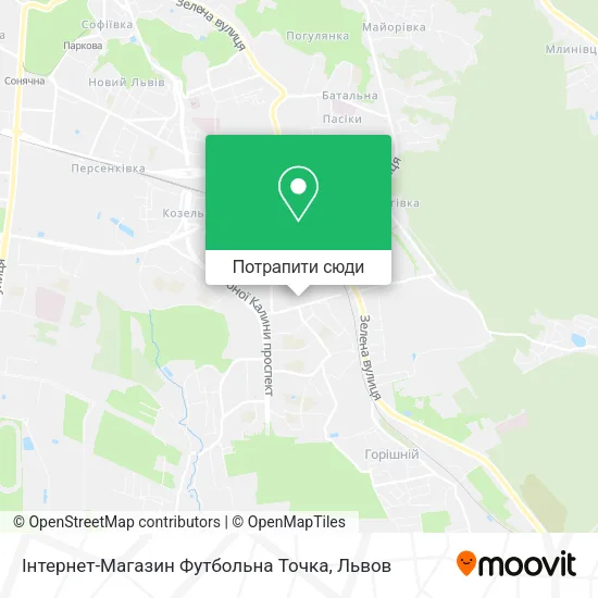 Карта Інтернет-Магазин Футбольна Точка
