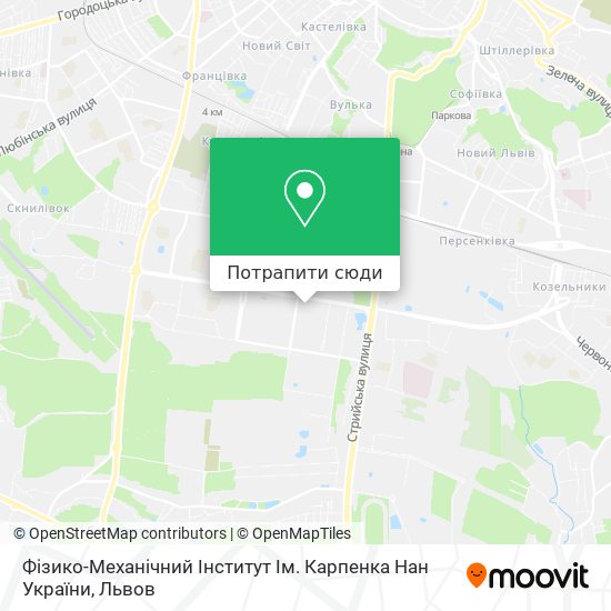 Карта Фізико-Механічний Інститут Ім. Карпенка Нан України