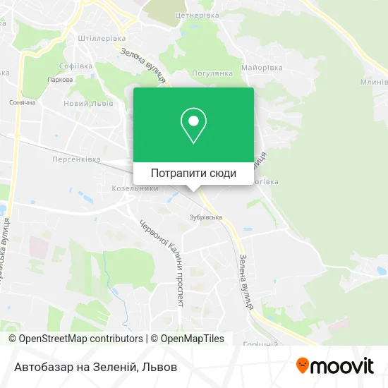 Карта Автобазар на Зеленій