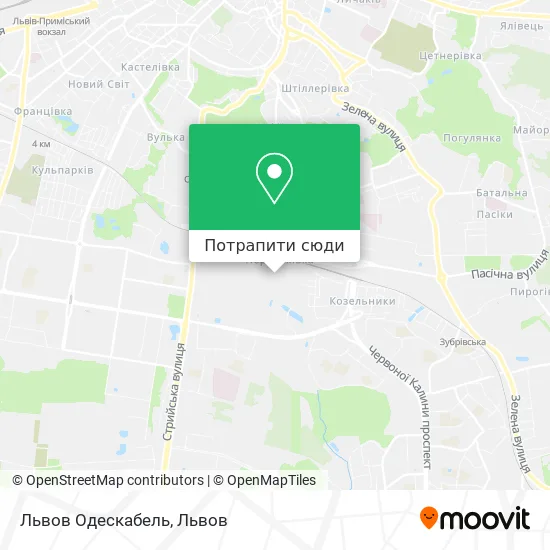 Карта Львов Одескабель
