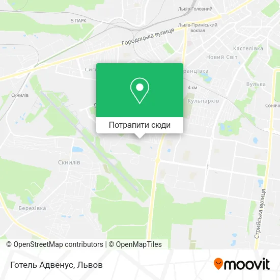 Карта Готель Адвенус