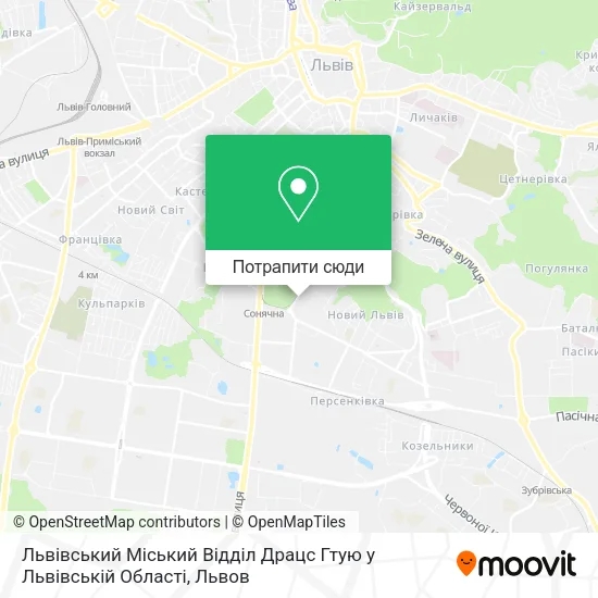 Карта Львівський Міський Відділ Драцс Гтую у Львівській Області