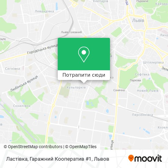Карта Ластівка, Гаражний Кооператив #1