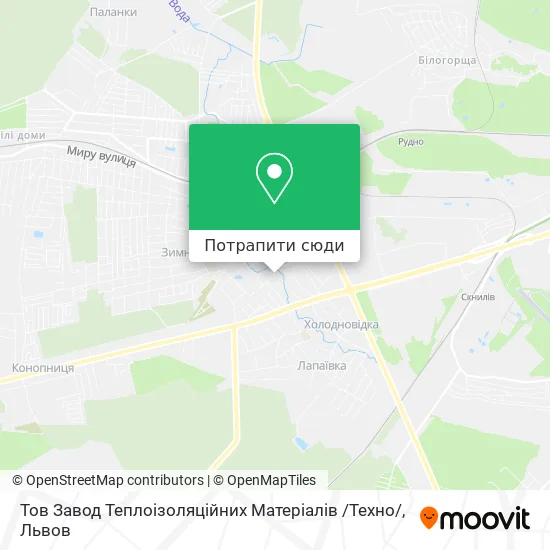 Карта Тов Завод Теплоізоляційних Матеріалів /Техно/