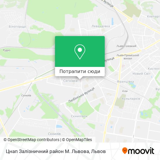 Карта Цнап Залізничний район М. Львова