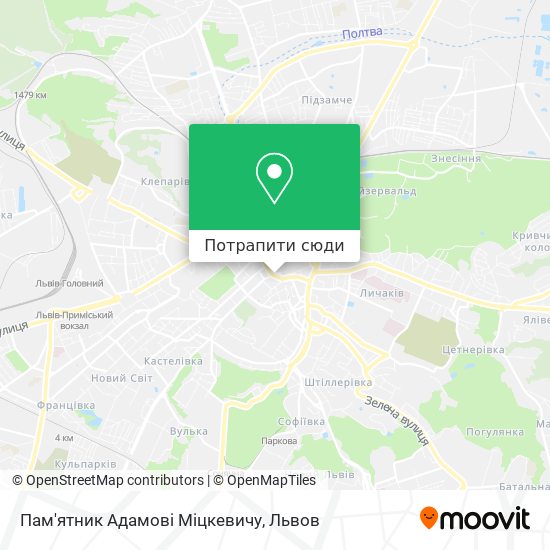Карта Пам'ятник Адамові Міцкевичу
