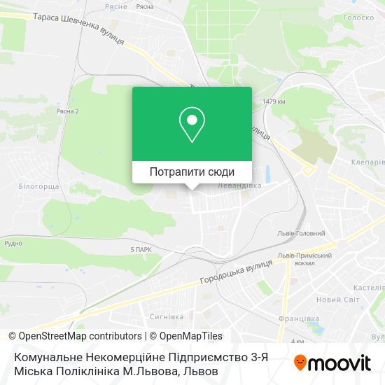 Карта Комунальне Некомерційне Підприємство 3-Я Міська Поліклініка М.Львова
