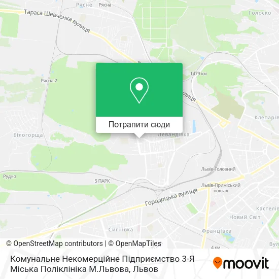 Карта Комунальне Некомерційне Підприємство 3-Я Міська Поліклініка М.Львова