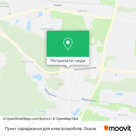 Карта Пункт заряджання для електромобілів