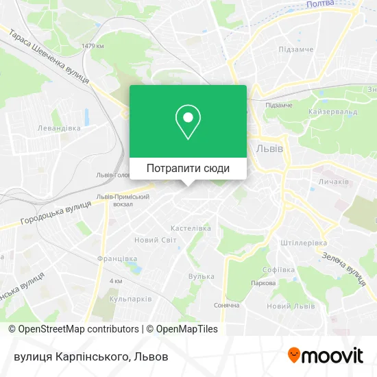 Карта вулиця Карпінського