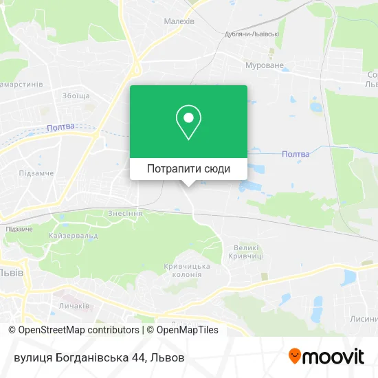 Карта вулиця Богданівська 44